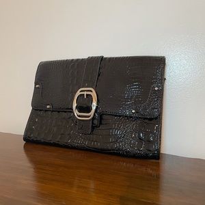 Black Patent Leather Clutch Bag